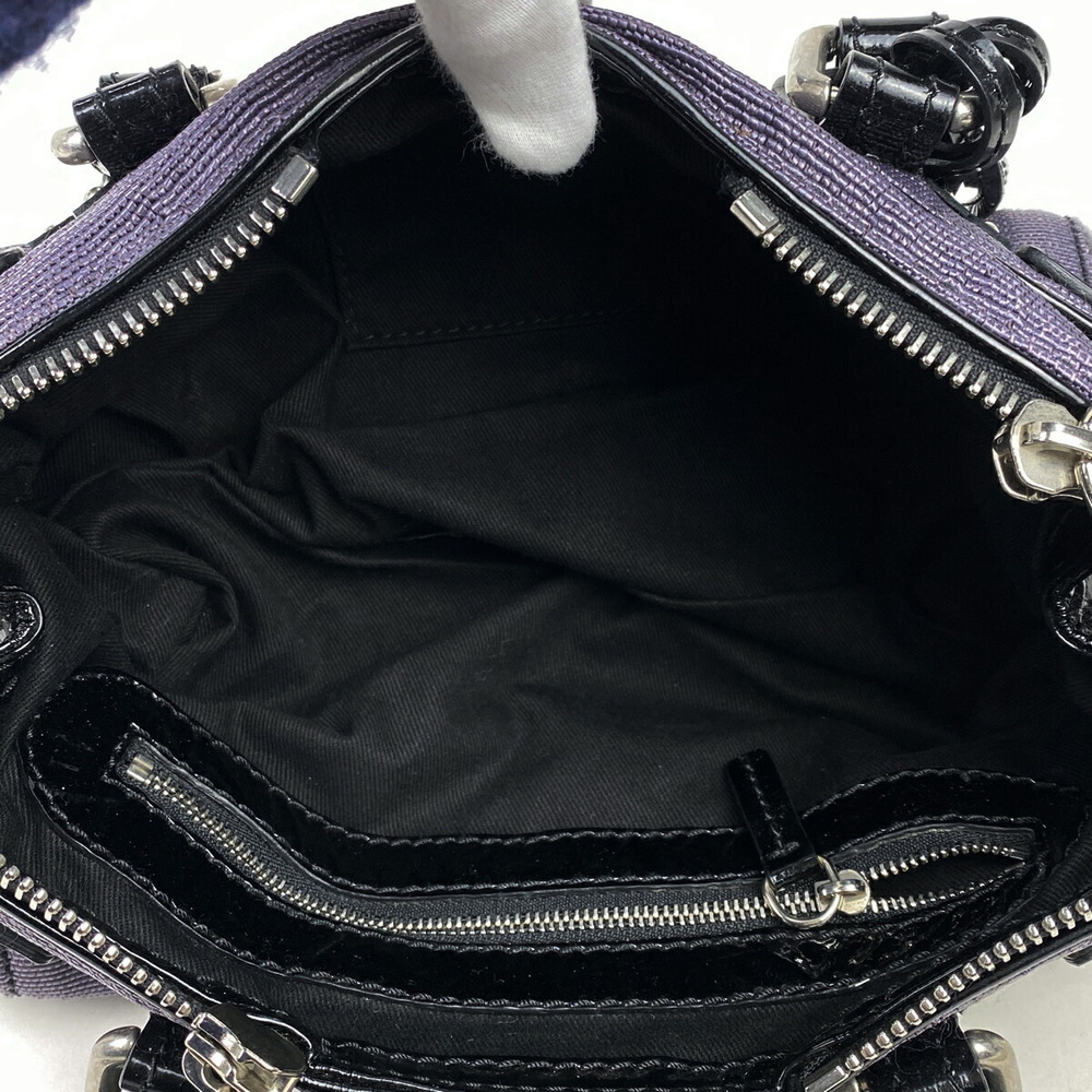 Chloe Paddington Handbag Mini Canvas Purple Black - Picture 9 of 9